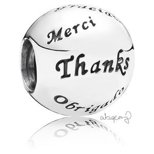 EUC Pandora 791276 Sterling Silver Many Thanks Charm